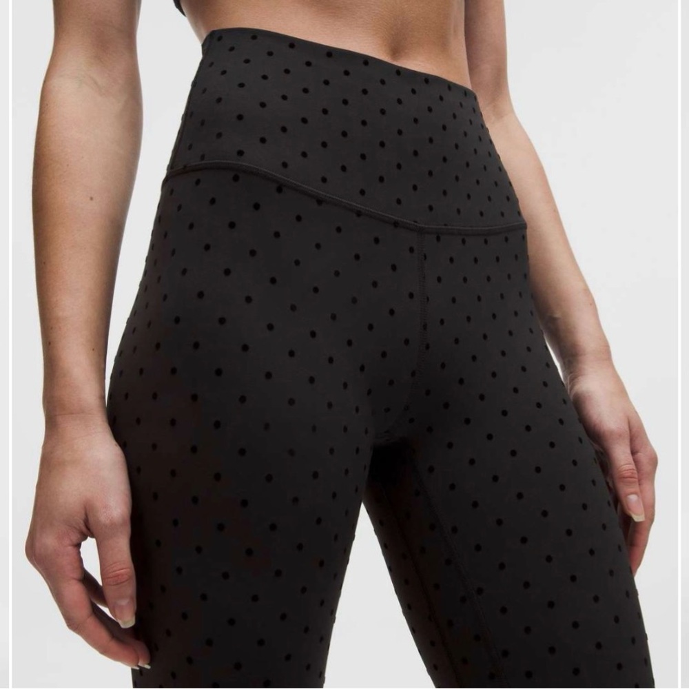 Lululemon Polka Flock Black Dot, Align High Rise Leggings! Size 8, 28” Inseam